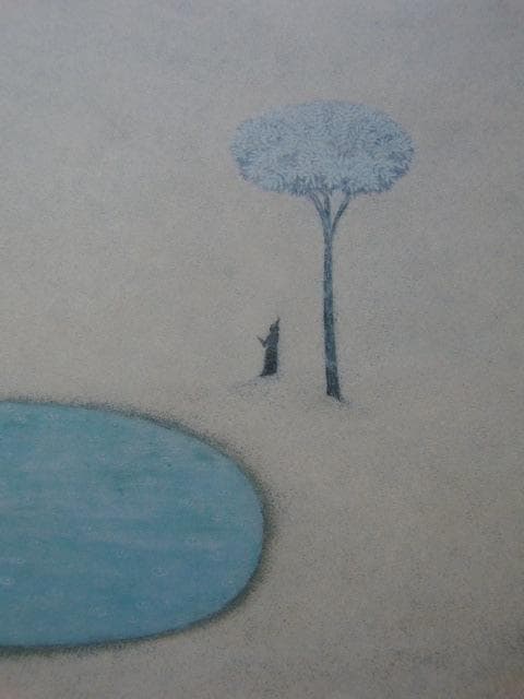 鹿見喜陌、【喜雨】、希少な額装用画集画、新品高級額 額装付、状態良好