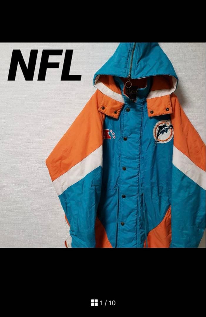 【激レア】 NFL 90sマイアミドルフィンズダウンジャケットナイロンジャケット