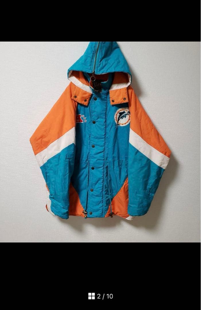 【激レア】 NFL 90sマイアミドルフィンズダウンジャケットナイロンジャケット