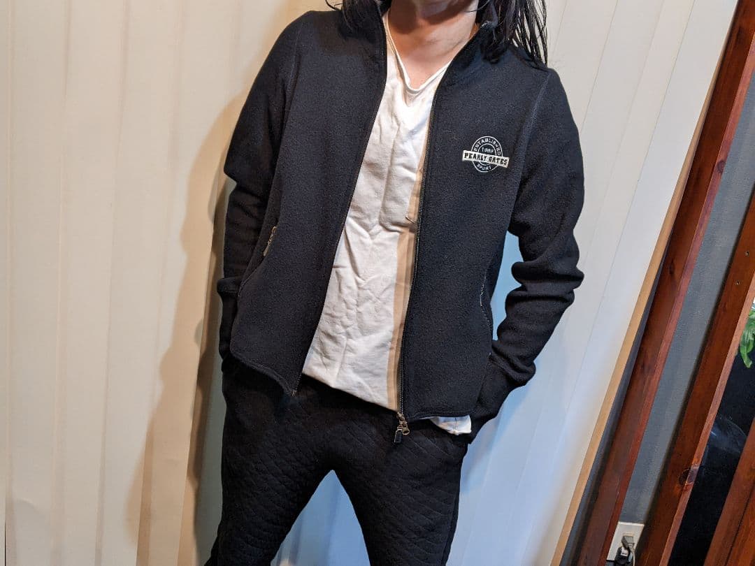 パーリーゲイツ　ニット　フルジップ　ジャケット　ウール　ゴルフ　ブルゾン　黒