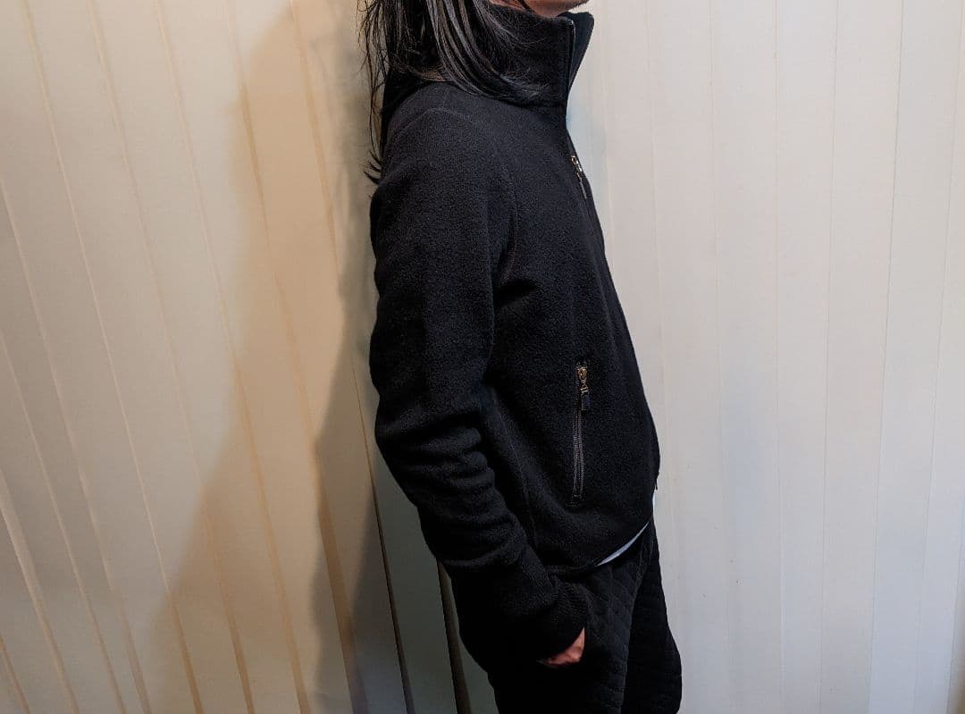 パーリーゲイツ　ニット　フルジップ　ジャケット　ウール　ゴルフ　ブルゾン　黒