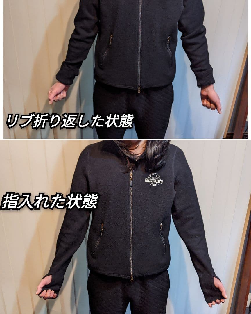 パーリーゲイツ　ニット　フルジップ　ジャケット　ウール　ゴルフ　ブルゾン　黒