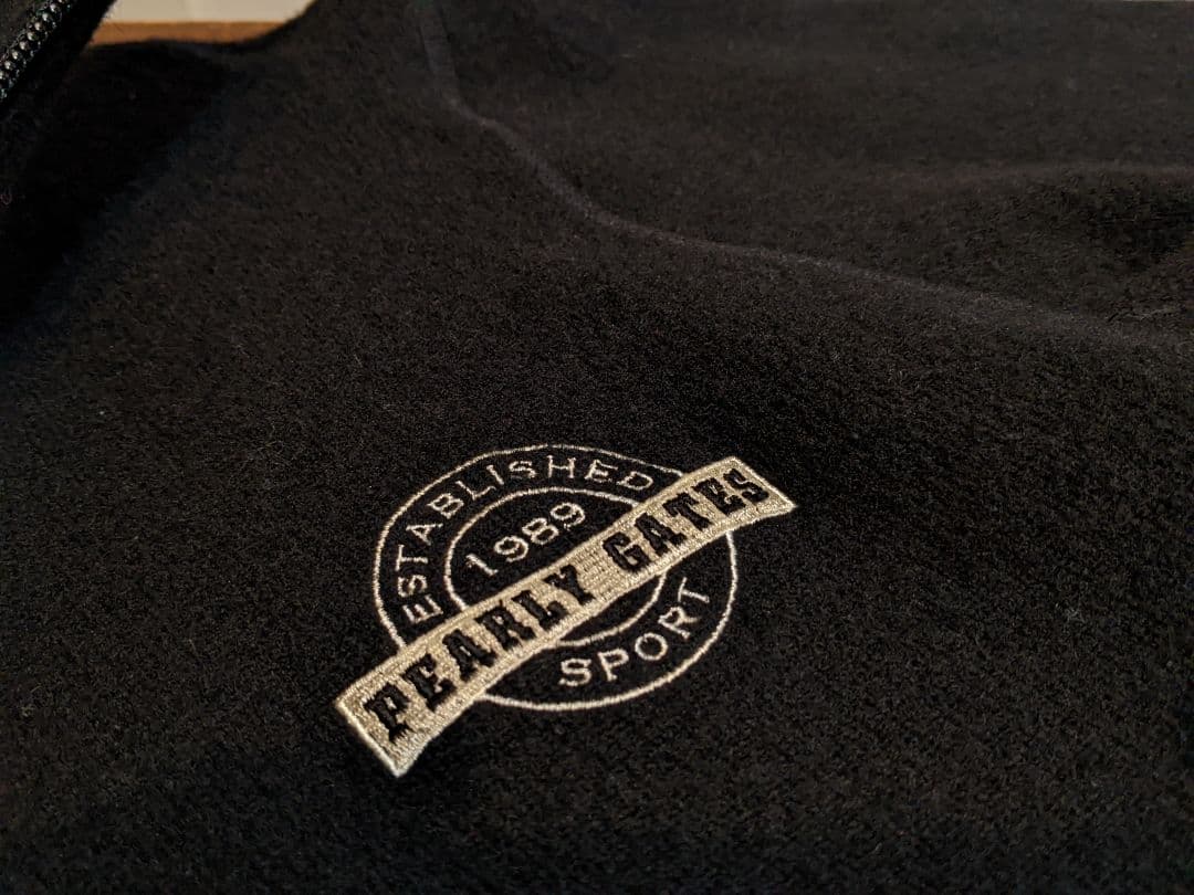 パーリーゲイツ　ニット　フルジップ　ジャケット　ウール　ゴルフ　ブルゾン　黒