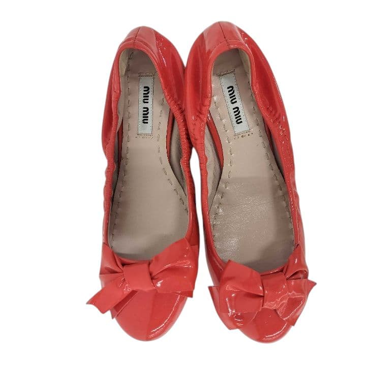 【極美品】miu miu/ミュウミュウ　バレエシューズ/パンプス　ビジュー