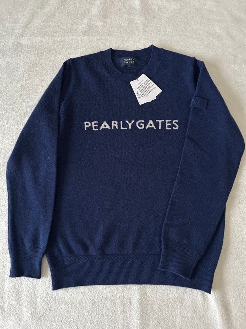 新品 パーリーゲイツ カシミヤ100% ニット セーター レディース ネイビー