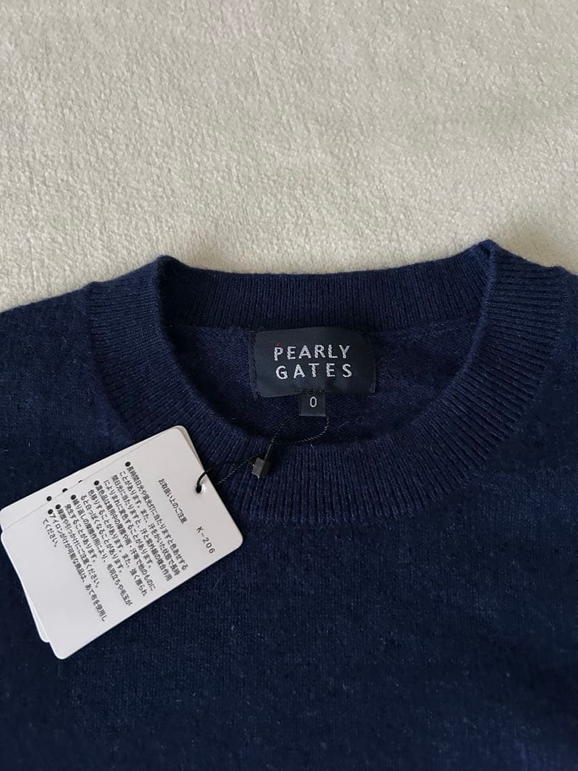 新品 パーリーゲイツ カシミヤ100% ニット セーター レディース ネイビー