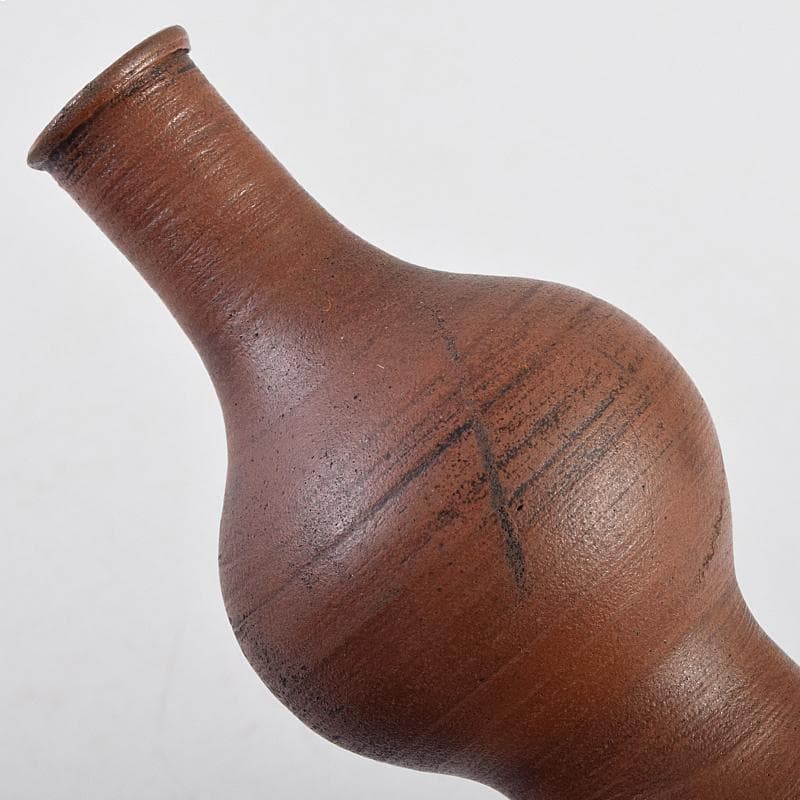 桂又三郎極め　江戸初期　古備前　人物刻　細口瓢徳利　V　R9490