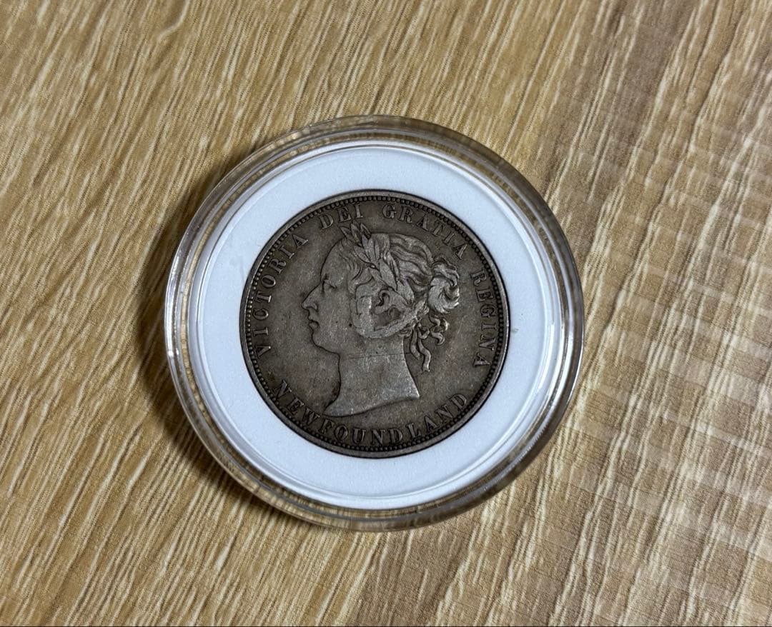 1874年 ニューファンドランド 50セント　銀貨　古銭