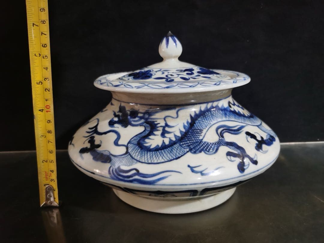 旧蔵　時代物　元時代　清花瓷 陶器