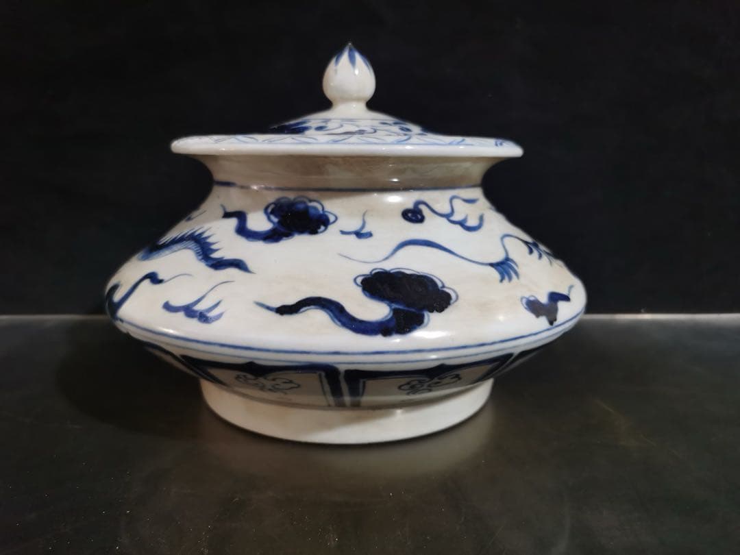 旧蔵　時代物　元時代　清花瓷 陶器