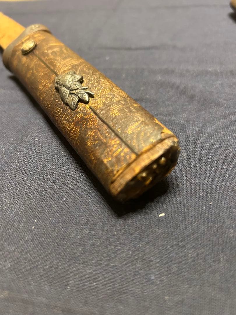 【希少品】装飾短刀 木製刃付き 切羽 目貫 目釘 斬鉄剣