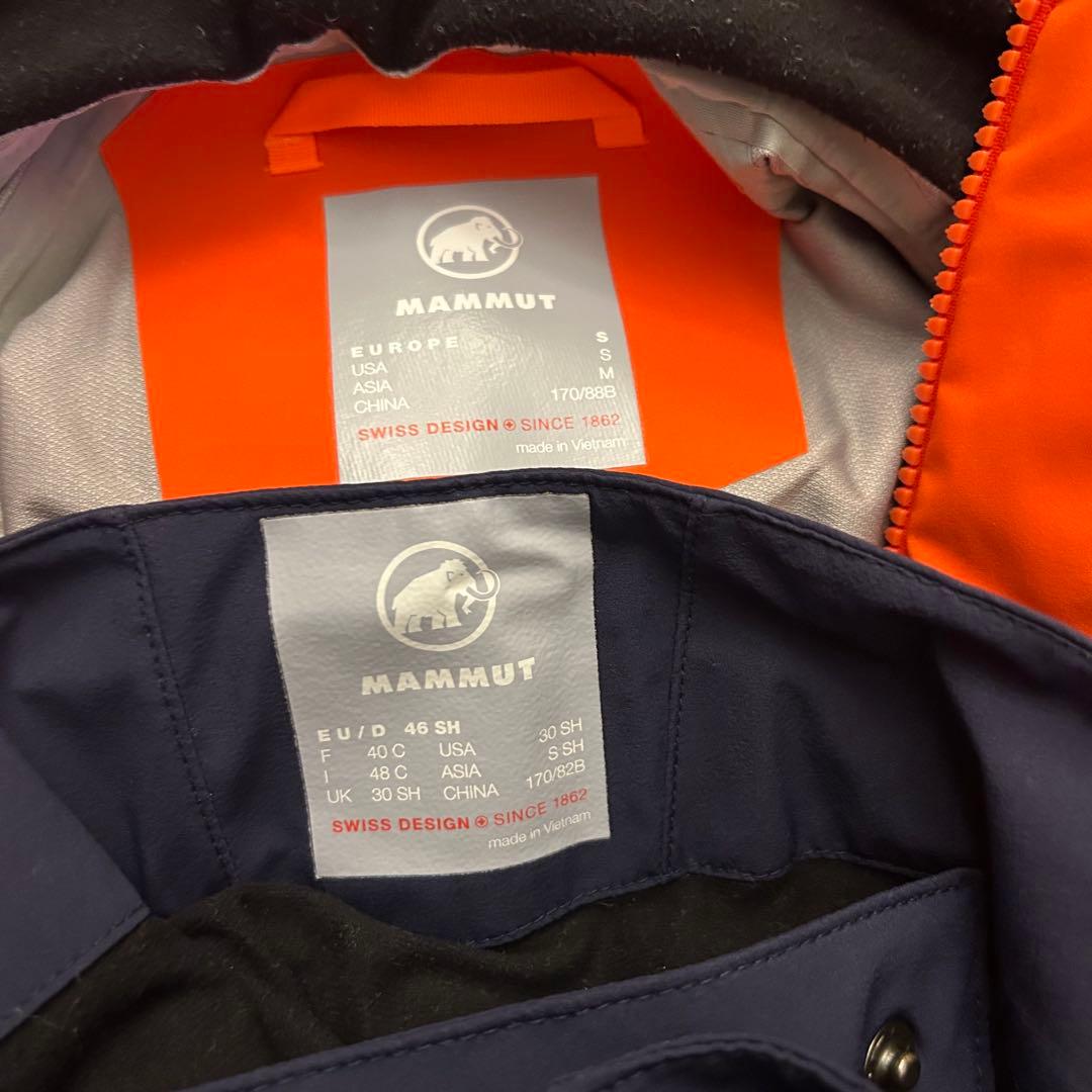 Mammut スキー スノーウェアセット オレンジ/ネイビー