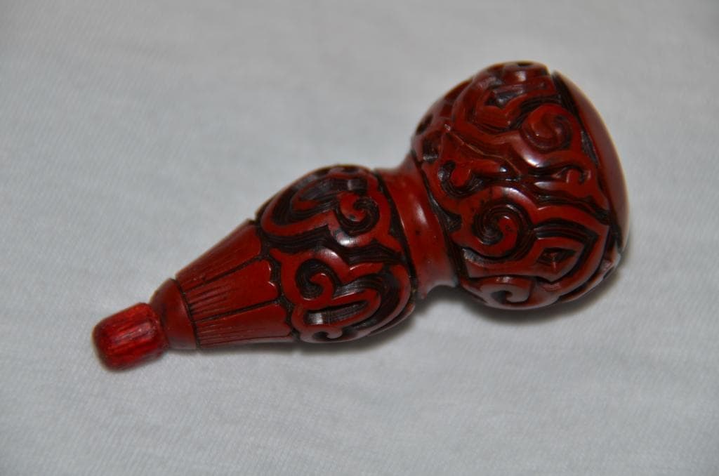 堆朱 根付　瓢箪