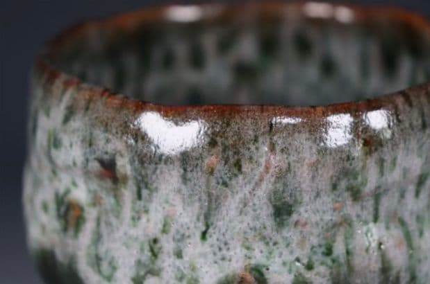 【 名工 大樋焼 】岩村与詞夫　飴釉茶碗　樂吉左衞門　佐々木昭楽