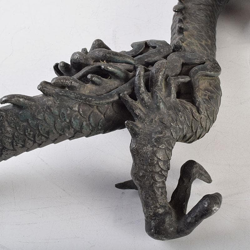 オベサス　時代金工　古銅鍍金　龍　置物　重さ約4kg　D　R9340H