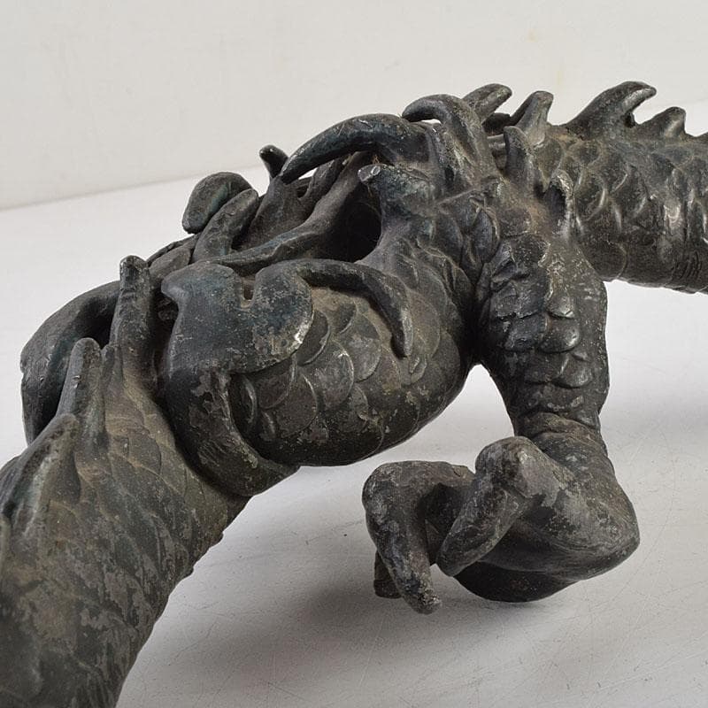 オベサス　時代金工　古銅鍍金　龍　置物　重さ約4kg　D　R9340H