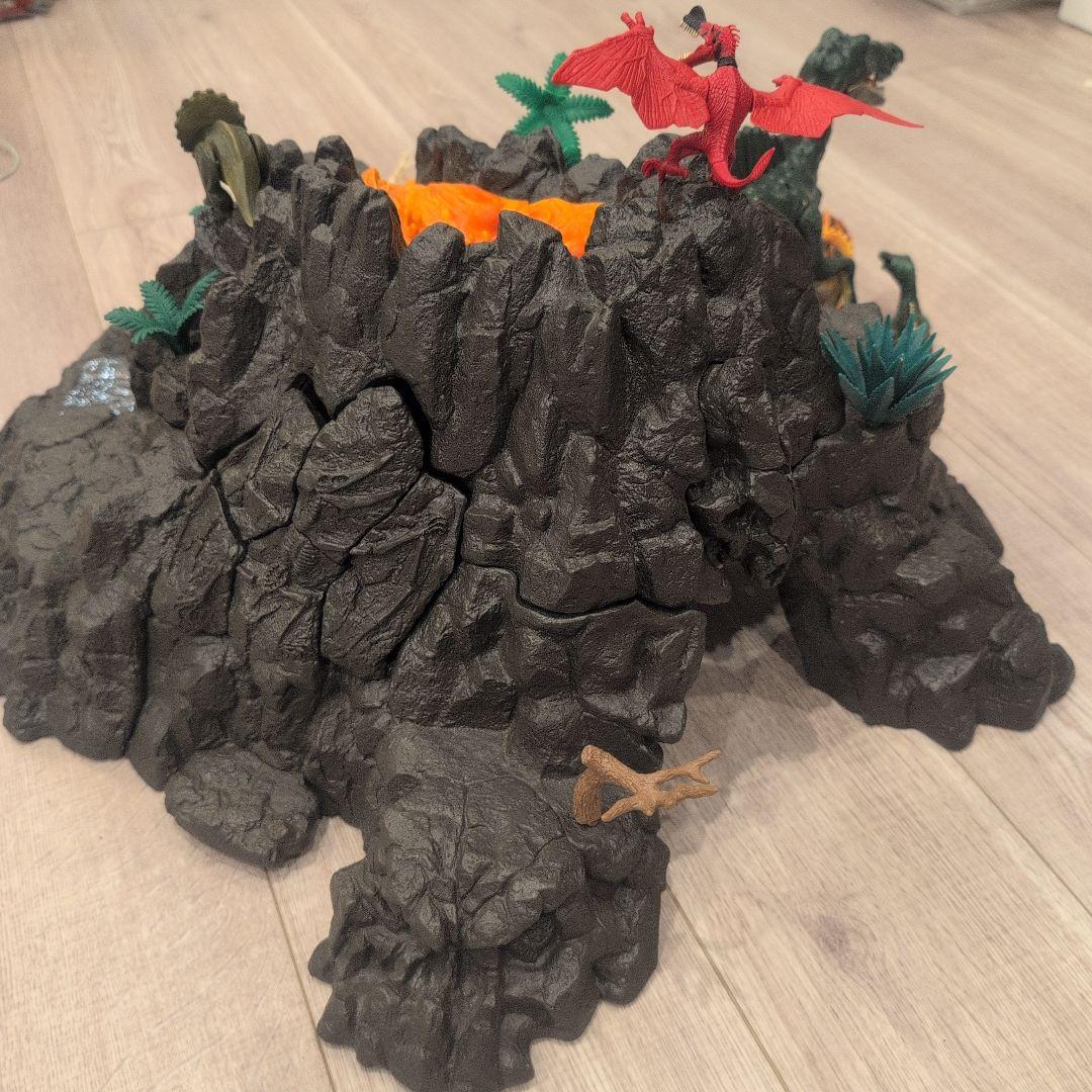シュライヒ　ビッグ火山　恐竜セット　音の鳴るビッグ恐竜付き　説説明書付き
