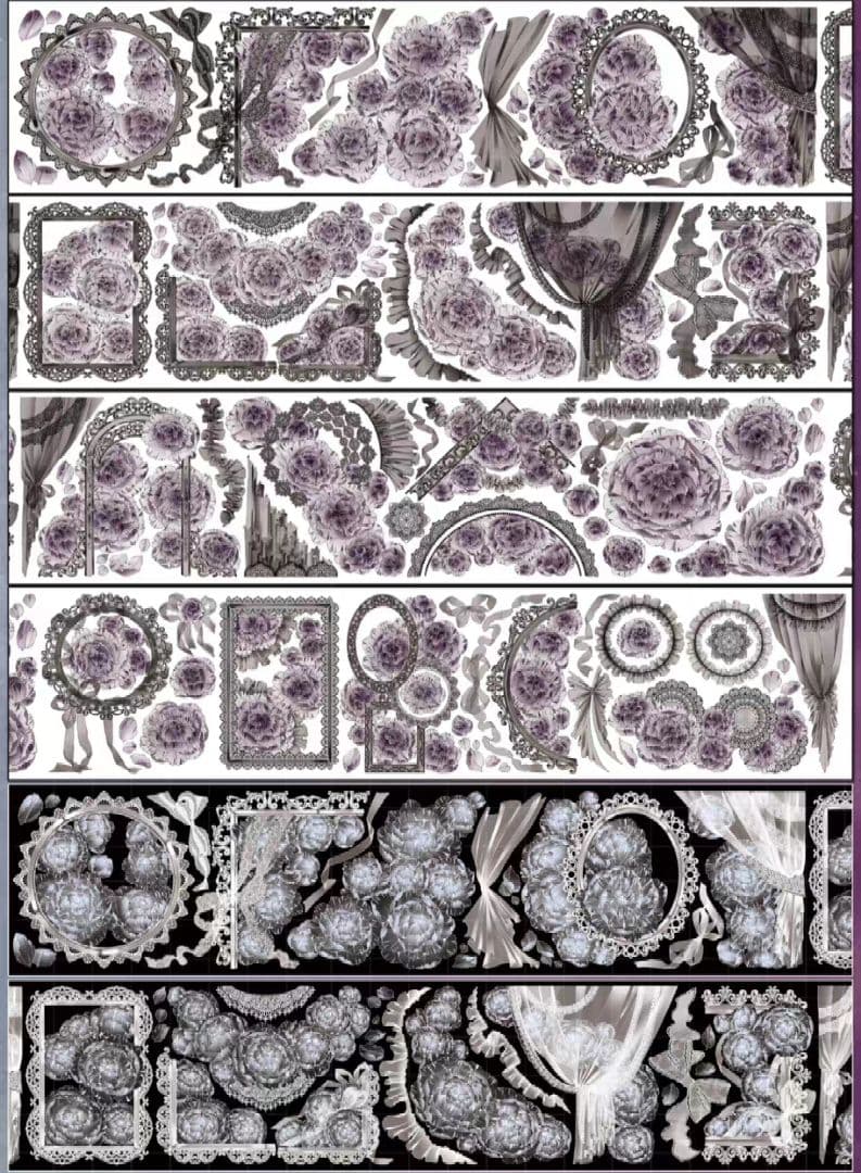 切売 519★ 海外 マスキングテープ マステ PET 装飾 花 贝壳銀