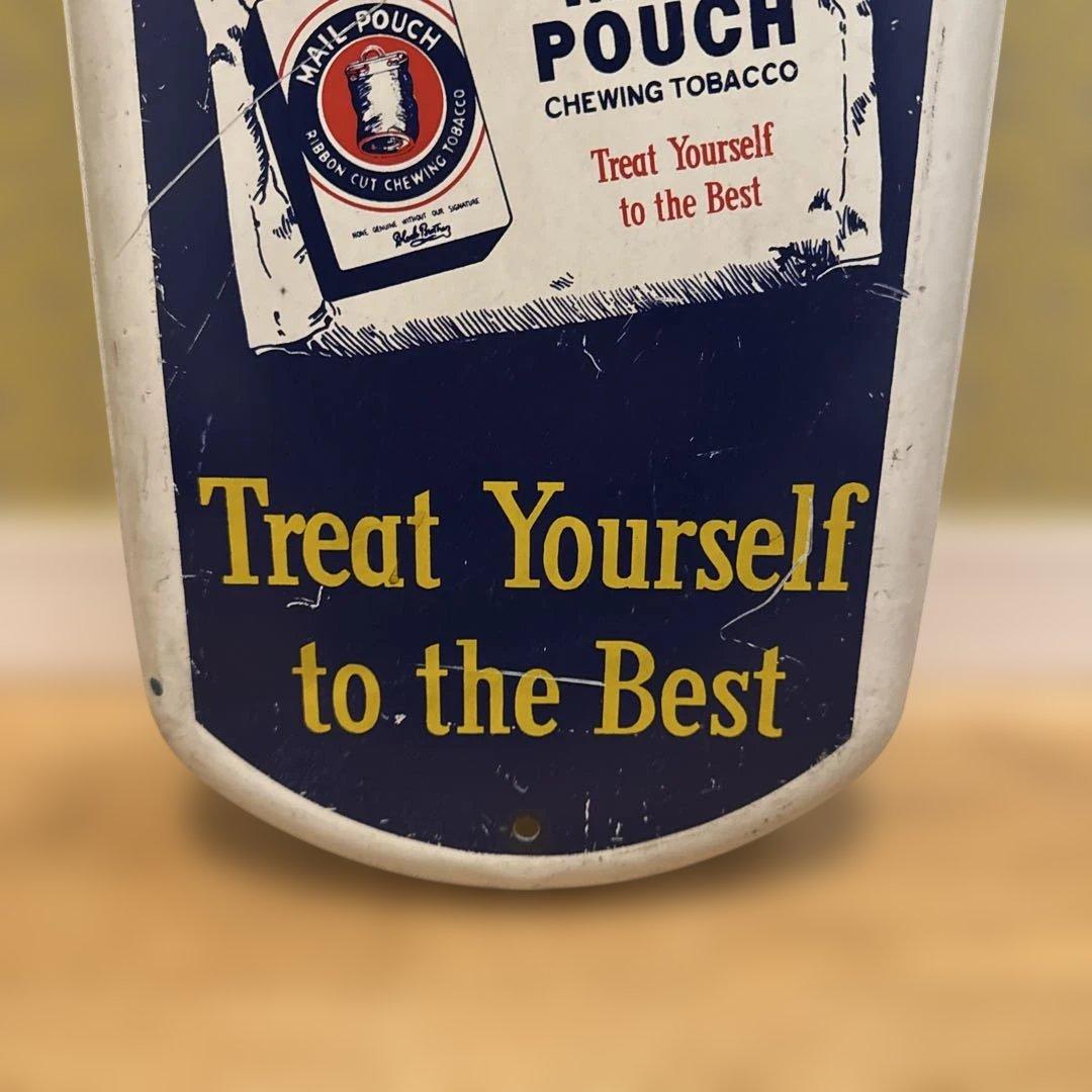 貴重 アメリカ製 US MAIL POUCH ブリキ看板 ガラスサーモメーター