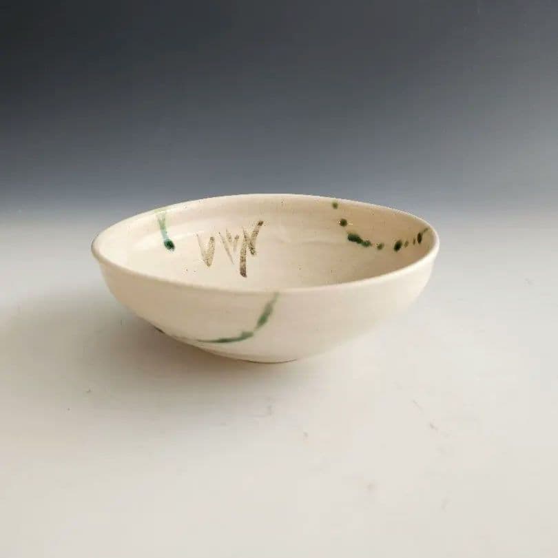 茶碗　抹茶茶碗　馬盥　ばたらい　木箱入　弥七田織部　平茶碗