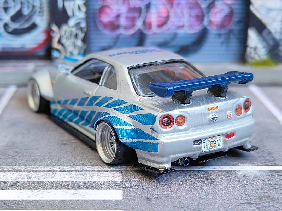 ホットウィールカスタム 日産 R4 GTR ワイスピ ☆深リム☆トミカ改造☆