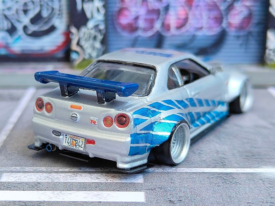 ホットウィールカスタム 日産 R4 GTR ワイスピ ☆深リム☆トミカ改造☆