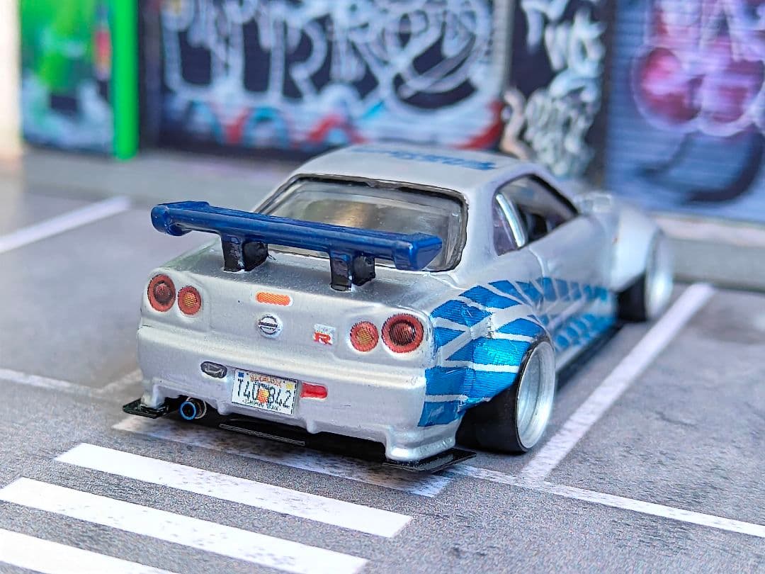 ホットウィールカスタム 日産 R4 GTR ワイスピ ☆深リム☆トミカ改造☆