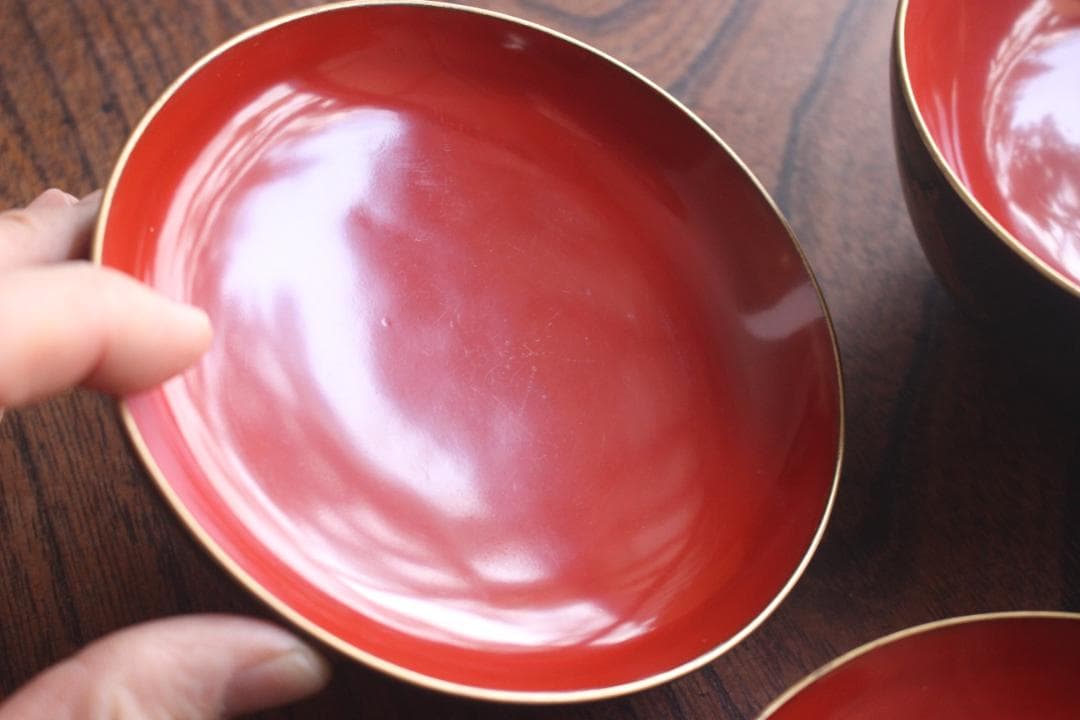 小傷有！時代青塗りに優美な福寿草沈金の煮物椀2点（検輪島塗蒔絵椀沈金椀雑煮椀