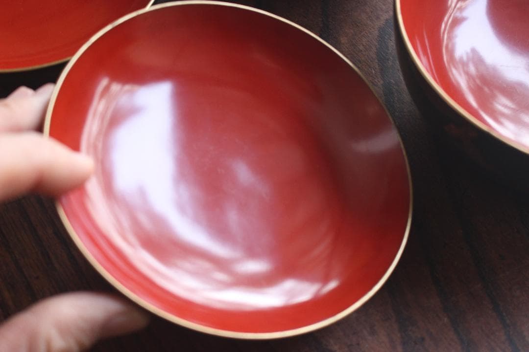 小傷有！時代青塗りに優美な福寿草沈金の煮物椀2点（検輪島塗蒔絵椀沈金椀雑煮椀