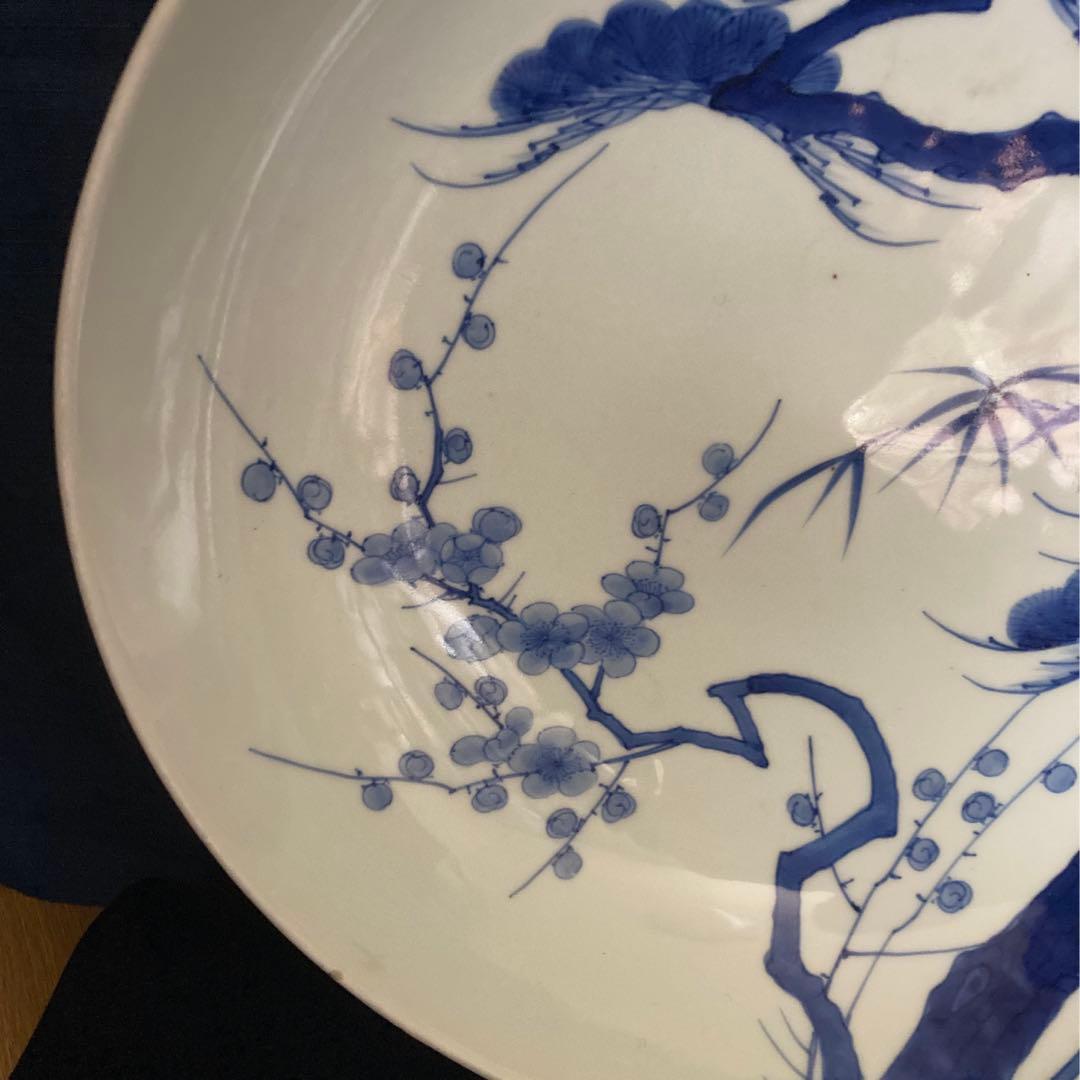 鍋島　松樹紋大皿　櫛高台