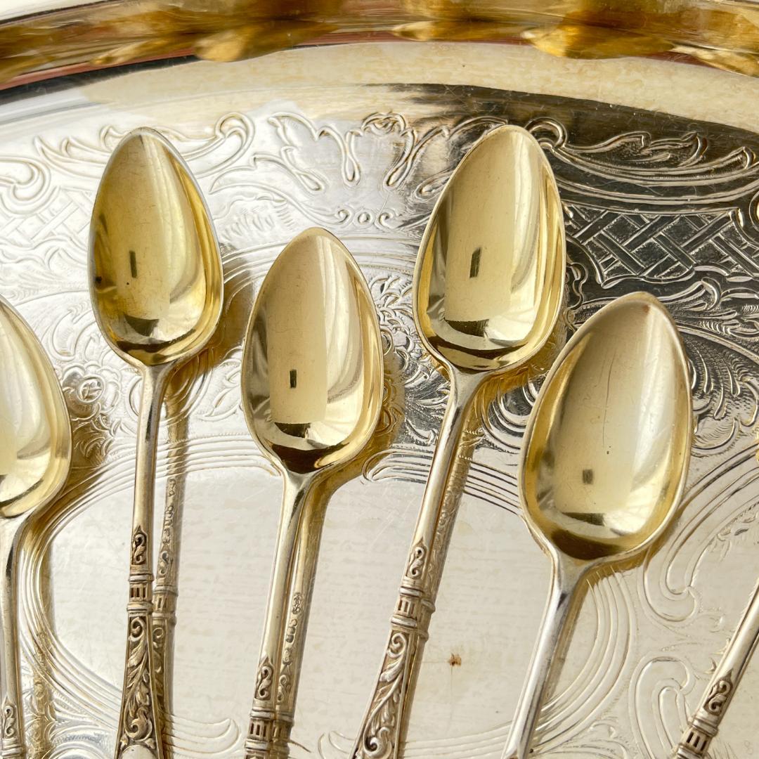 【ドイツ】モカスプーン 9本【純銀】 10.5cm