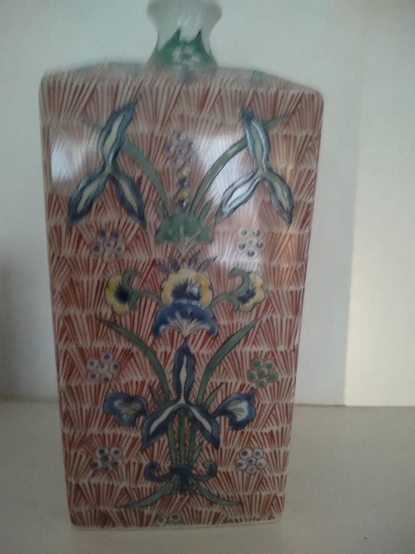 有田染錦アヤメ花瓶