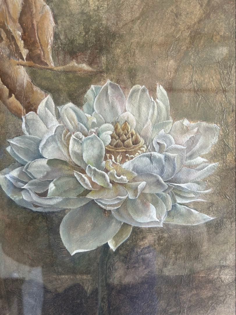 蓮の花 原画 絵画 額縁付き アート インテリア