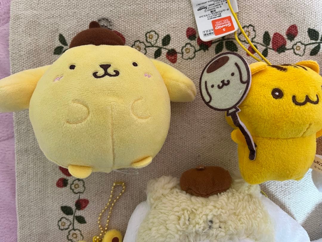 ポムポムプリン　KAWAII研究所 シナモロール　ぬいぐるみキーホルダー