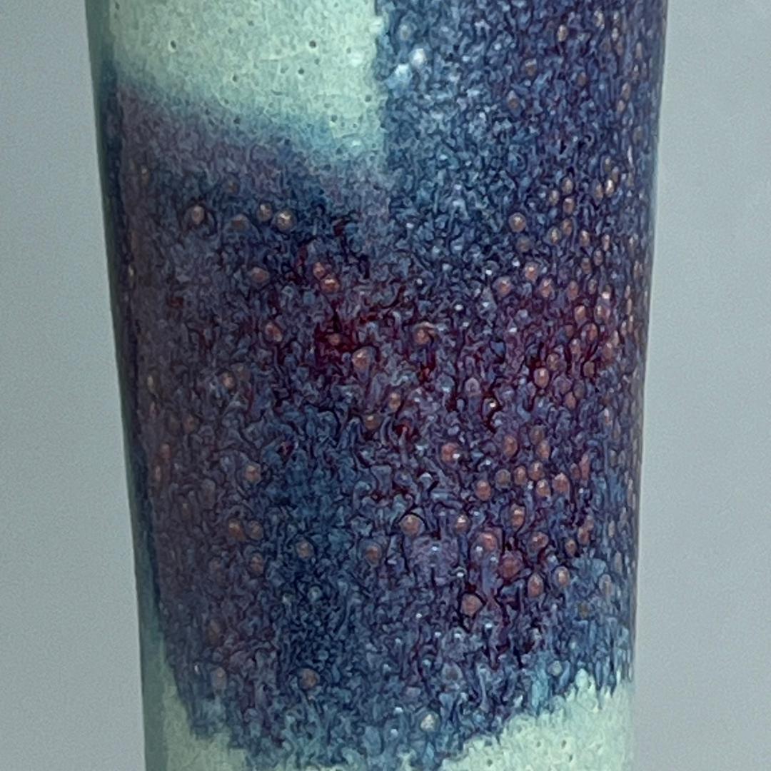 鈞窯天藍釉紫斑長頸瓶 中国古玩 中国美術 唐物