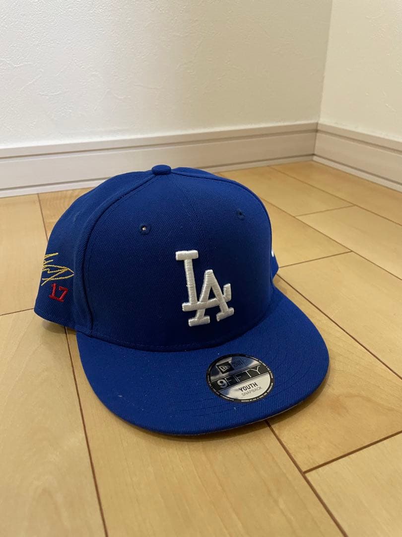 キッズ　ドジャース　MLB公式　大谷翔平　サイン刺繍入　キャップ　ニューエラ