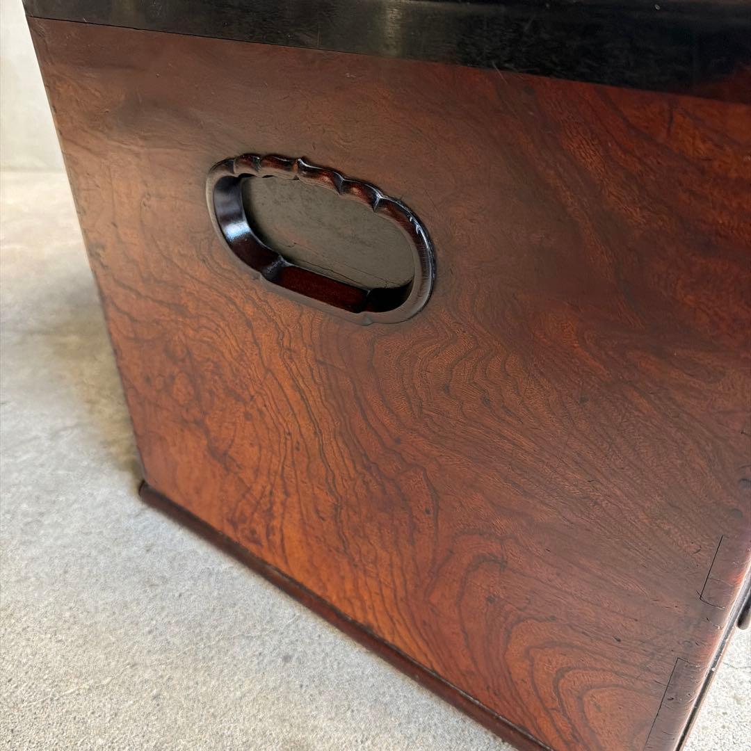 当時物　関東火鉢 欅 長火鉢　欅　黒柿　猫板　時代家具　アンティーク