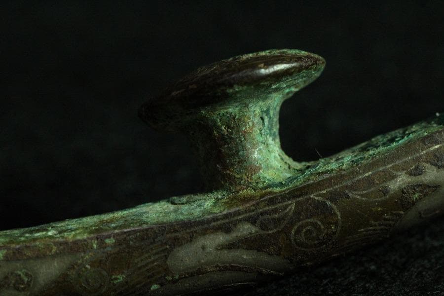 中国美術 青銅 銀象嵌 帯駒 古美術(K-BB491)