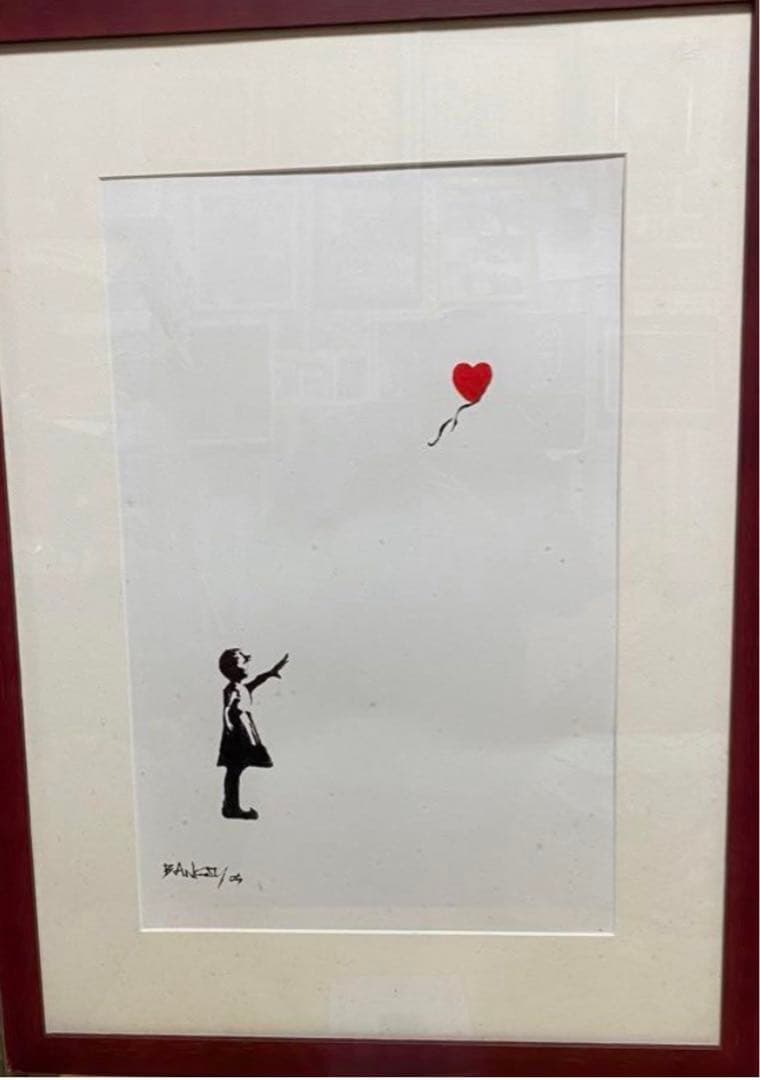 Banksy 絵画 紙本 肉筆 額縁