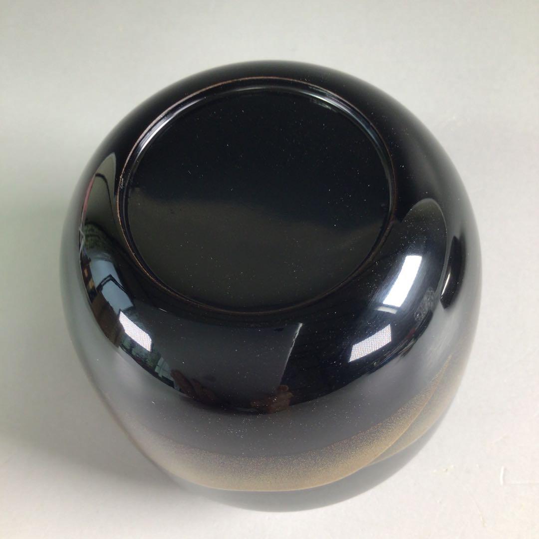 Ｒ３５８　棗　『中村湖舟作』『黒漆塗』『遠山蒔絵』『中棗』　共箱　茶道具