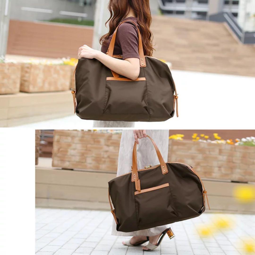 新品 HALEINE ボストンバッグ ナイロン レザー 軽量 旅行バッグ