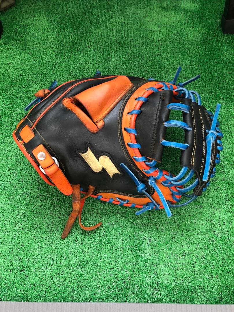 SSKスーパープロ軟式キャッチャーミット 黒/オレンジ/青