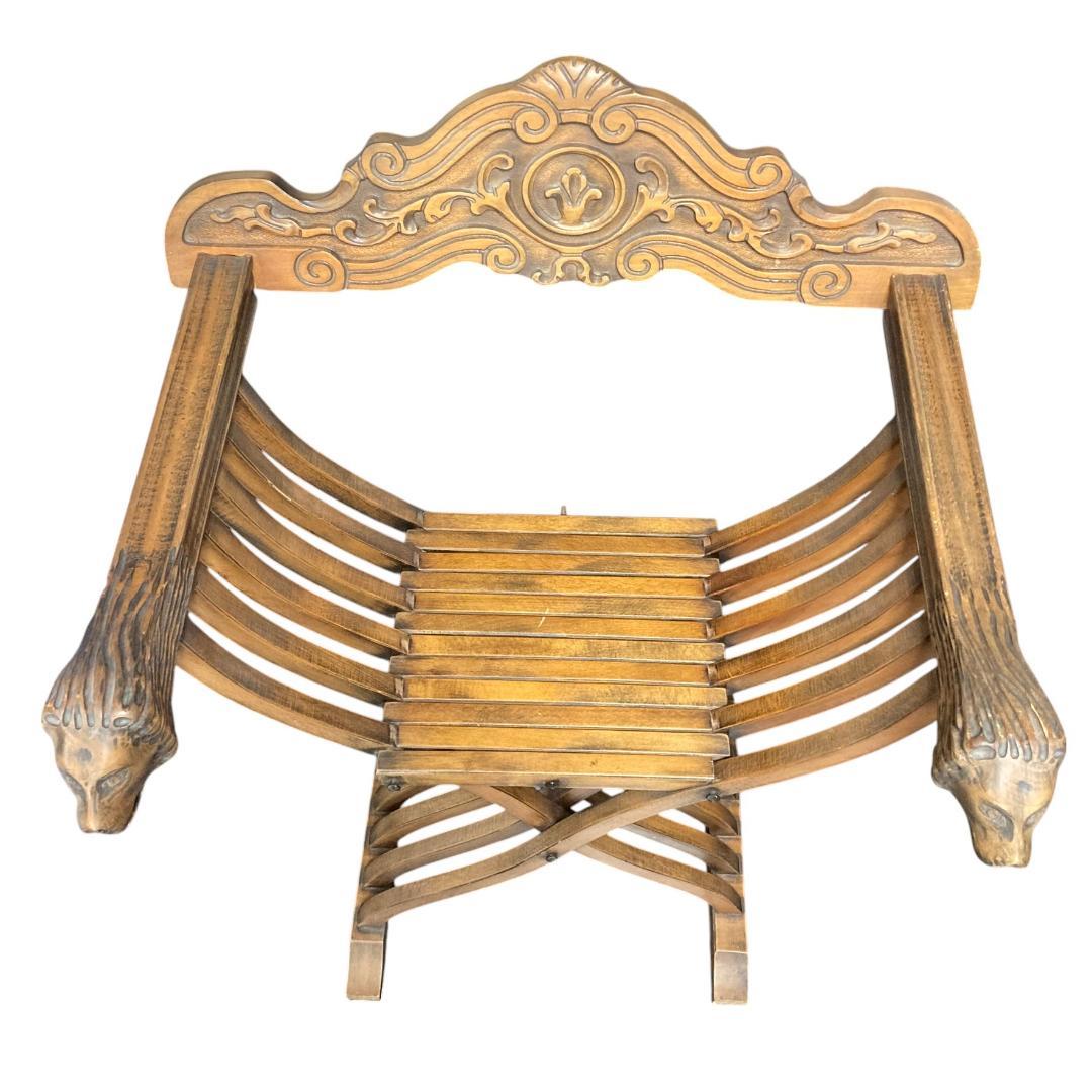 サヴォナローラ チェア イタリア ライオン アンティーク レトロ 折りたたみ