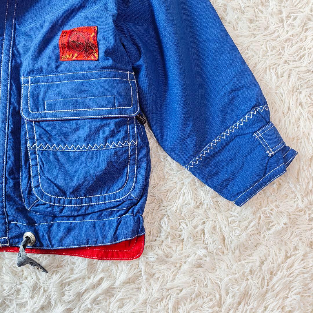 【90ｓ】DESCENTE デサント 中綿スキージャケット 青赤　ゆるダボ S