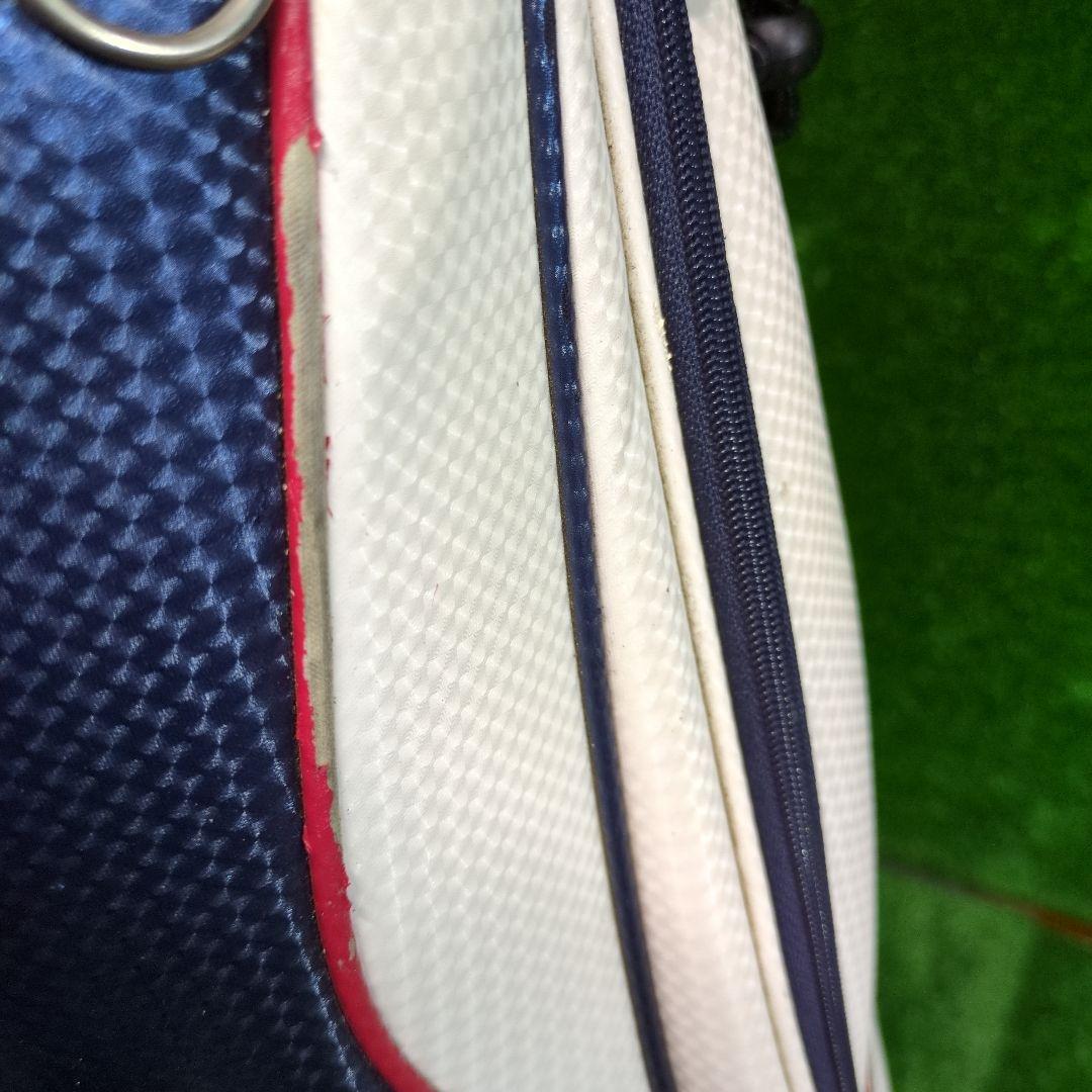 adidas ゴルフキャディバッグ オシャレなトリコロールカラー　フードカバー付