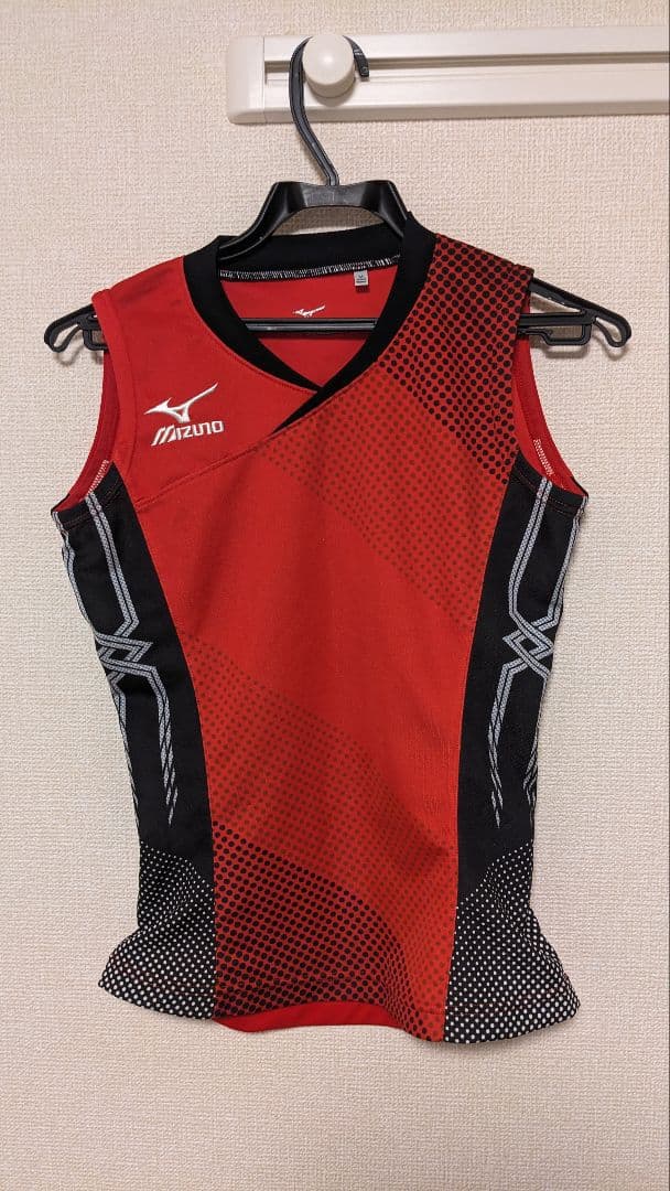Mizuno バレーボール ゲーム シャツ レッド 女子 赤