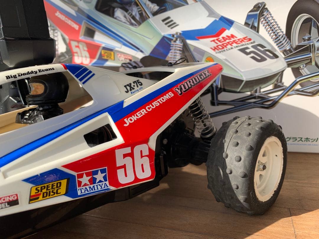 最安、動作問題なし、メカ付、プロポ付、タミヤの名作復刻ラジコン、グラスホッパー2