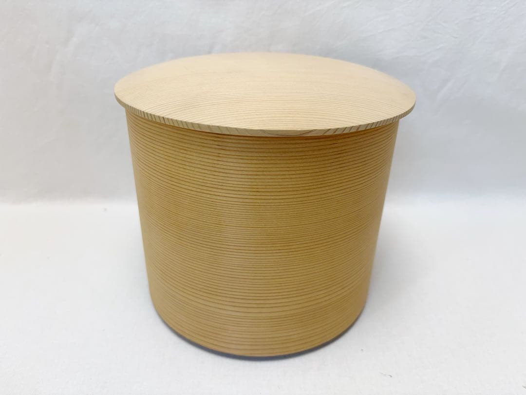 未使用 茶道具 杉木地 曲水指 利休形 曲物 綴目 水屋道具 茶器 水差し 元箱