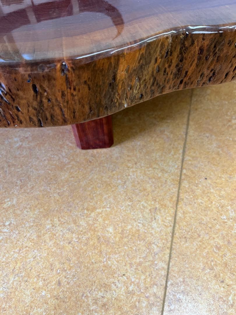 【希少】天然木 一枚板 大型座卓 円卓 センターテーブル 輪切り 昭和レトロ