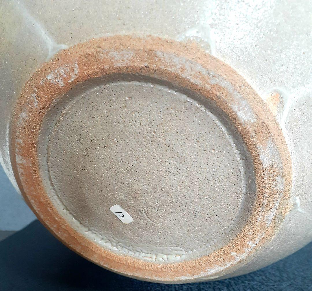 【日本工芸会正会員】【吉川心水】作　地釉　鉄絵　藤文様　大壺　【師　加守田章二